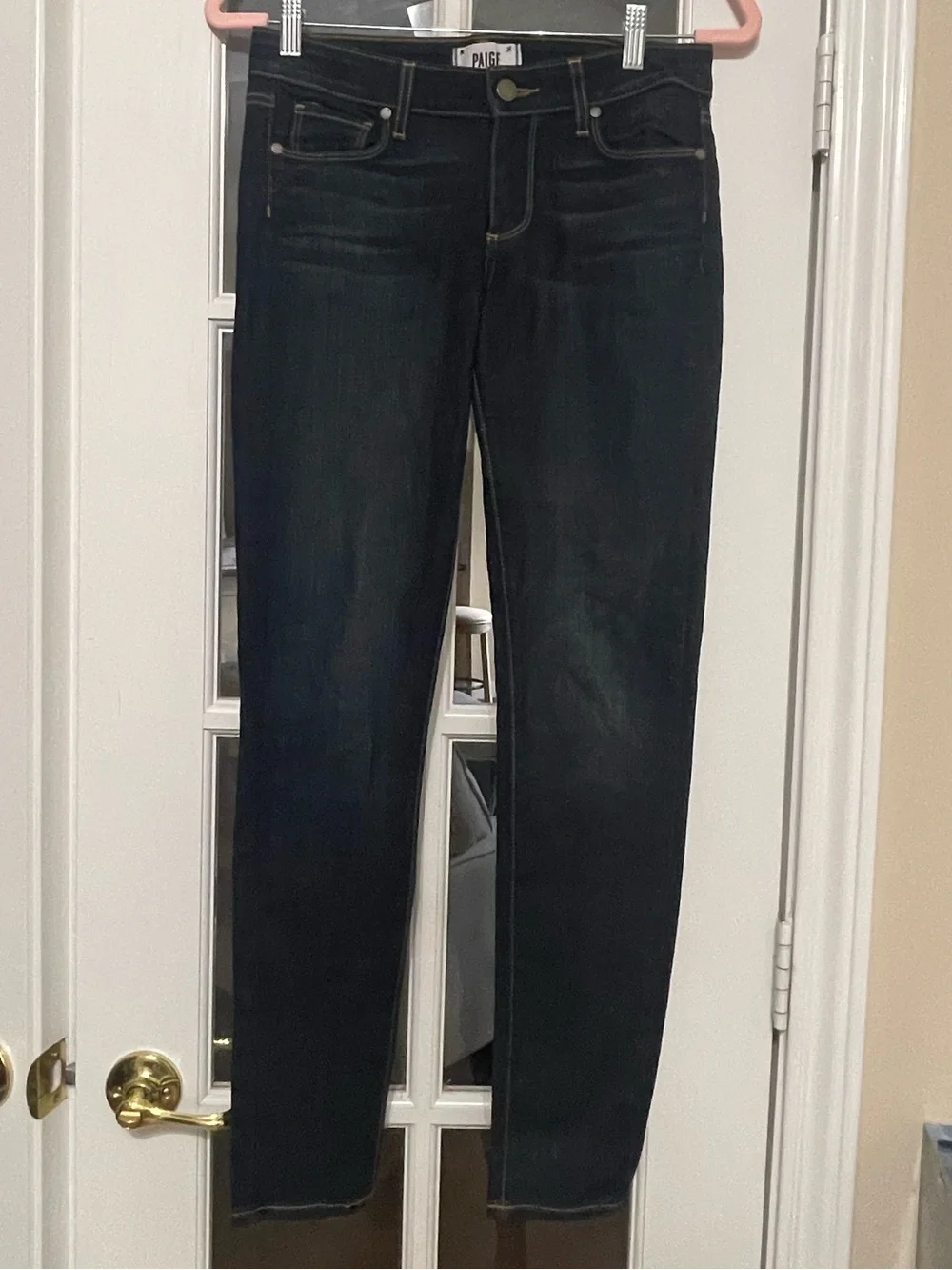 PAIGE Verdugo Ultra Skinny Jeans Women’s 28 Dark Wash Mid Rise Stretch Designer - Picture 4 of 8
